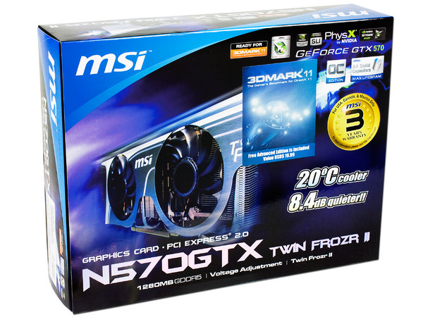 Tarjeta de Video MSI NVIDIA GeForce N570GTX, Twin Frozr II, 1280MB GDDR5, DirectX 11, Mini HDMI, Dual DVI, Puerto PCI Express 2.0