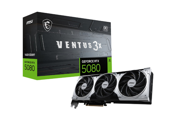 Tarjeta de Video NVIDIA GeForce RTX 5080 MSI Ventus 3X OC Plus, 16GB GDDR7, 1xHDMI, 3xDisplayPort, PCI Express 5.0.