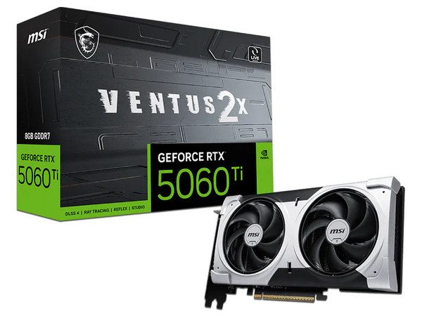 Tarjeta de Video NVIDIA GeForce RTX 5060 Ti MSI 8G Ventus 2X PLUS, 8GB GDDR7, 1xHDMI, 3xDisplayPort, PCI Express x16 5.0