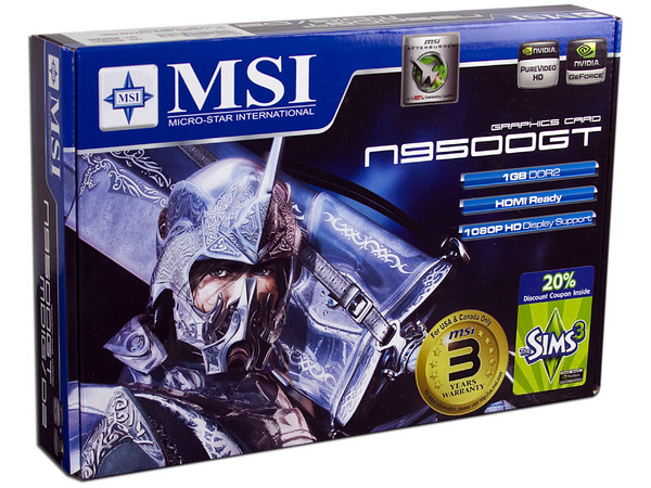Tarjeta de Video MSI NVIDIA GeForce 9500GT, 1GB DDR2. Puerto PCI Express 2.0