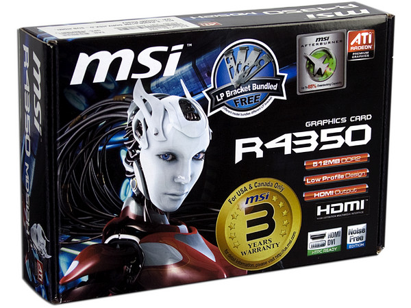 Tarjeta de Video MSI ATI HD 4350, 512MB DDR2, Puerto PCI Express X16
