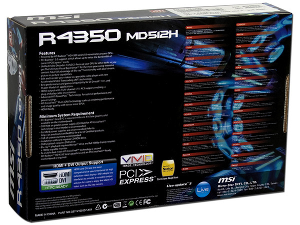 Tarjeta de Video MSI ATI HD 4350, 512MB DDR2, Puerto PCI Express X16