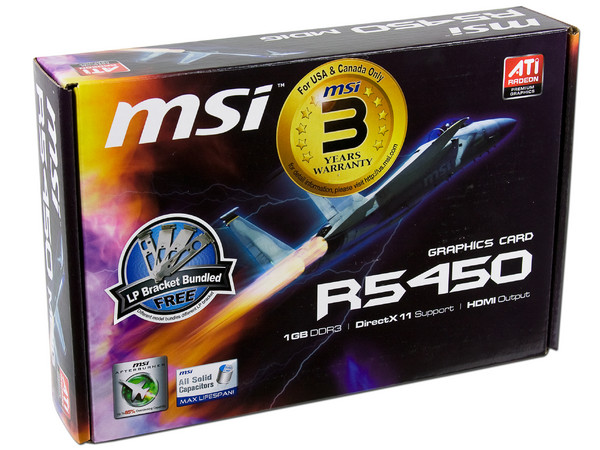 Tarjeta de Video MSI Radeon  R5450, 1GB DDR3, DirectX 11, HDMI, DVI, Puerto PCI Express 2.1