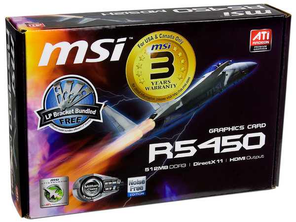 Tarjeta de Video MSI Radeon  R5450, 512 MB DDR3, DirectX 11, HDMI, DVI, Puerto PCI Express 2.1