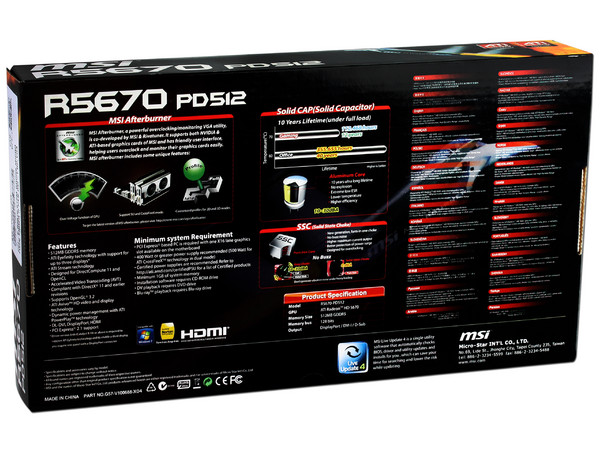 Tarjeta de Video MSI AMD Radeon  R5670, 512MB GDDR5, DirectX 11, DisplayPort, DVI, Puerto PCI Express 2.1  