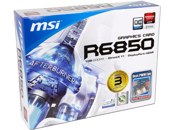 Tarjeta de Video MSI AMD Radeon R6850 edición OC, 1GB GDDR5, DisplayPort, HDMI, DVI. Puerto PCI Express 2.1