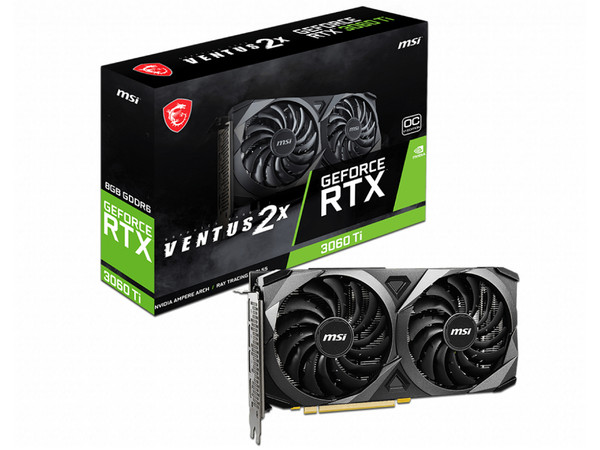 Tarjeta de Video NVIDIA GeForce RTX 3060 Ti MSI VENTUS 2X 8G OCV1 LHR, 8GB GDDR6, 1xHDMI, 3xDisplayPort, PCI Express 4.0