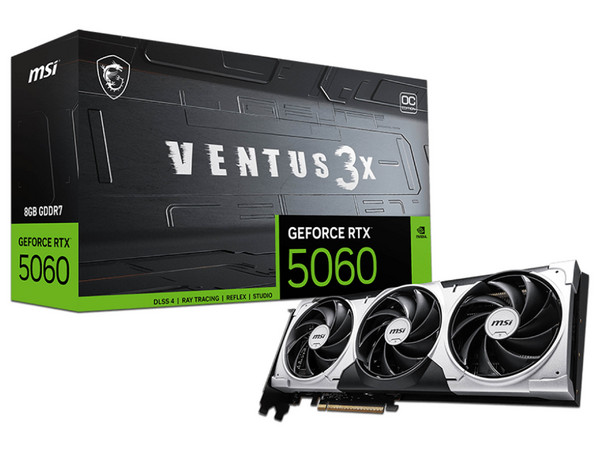 Tarjeta de Video NVIDIA GeForce RTX 5060 MSI Ventus X3 OC, 8GB GDDR7, 1xHDMI, 3xDisplayPort, PCI Express x16 5.0
