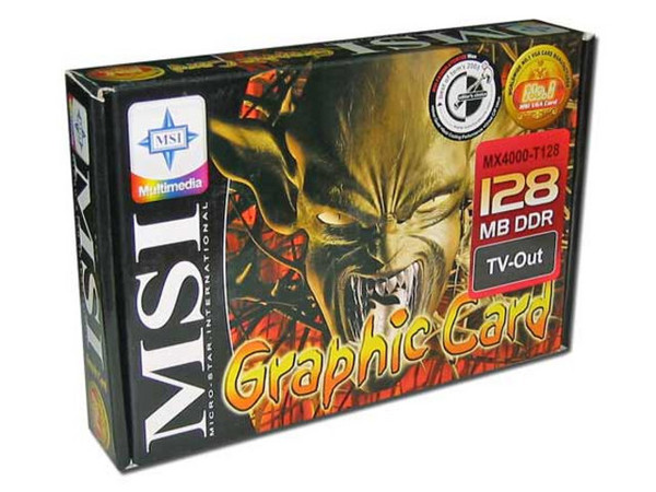 T. de Video MSI nVidia MX4000 con 128MB DDR, AGP 8X y Salida a TV