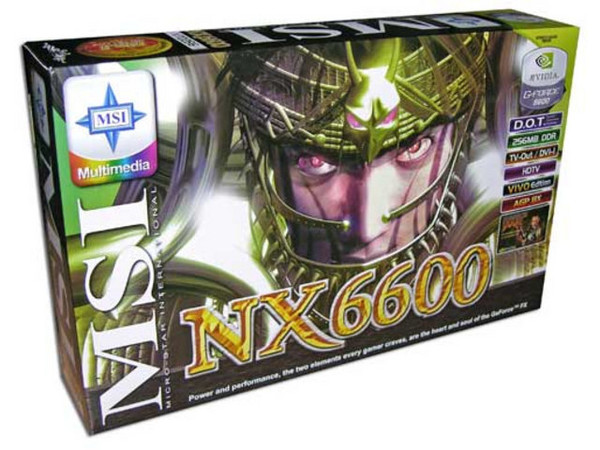 T. de Video MSI GeForce NX6600 con 256MB, AGP 8x y Salida a TV.