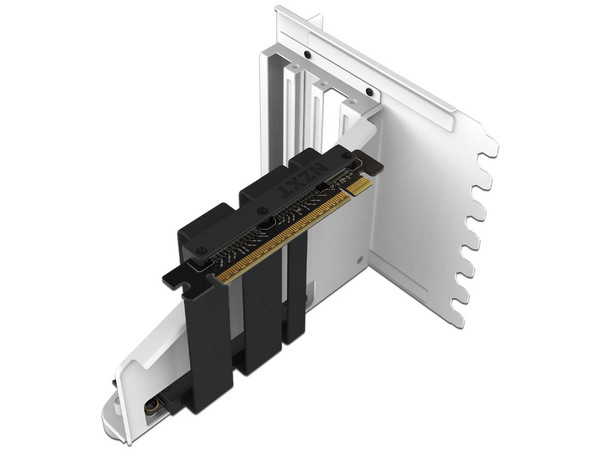 Kit de Montaje Vertical para la Gráfica NZXT H7 Serie, Soporte de Gráfica y Cable Riser PCIe 4.0, Blanco Mate.