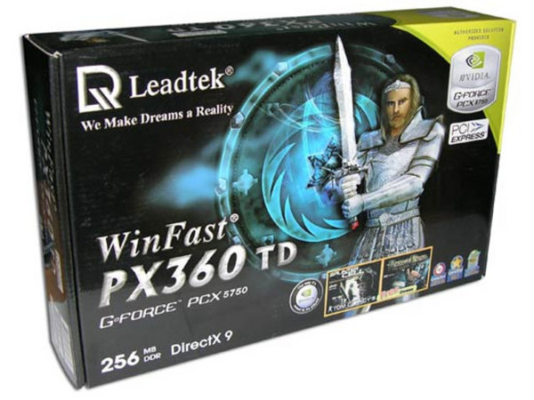T. de Video Leadtek GeForce PCX 5750 con 256MB, DVI y Salida a TV. Puerto PCI Express x 16