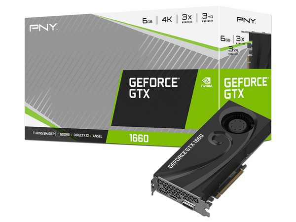 Tarjeta de Video NVIDIA GeForce GTX 1660 PNY Blower, 6GB GDDR5, 1xHDMI, 1xDVI, 1xDisplayPort, PCI Express x16 3.0.