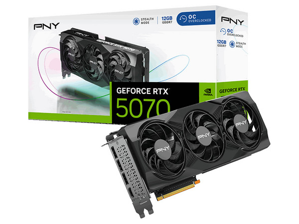 Tarjeta de Video NVIDIA GeForce RTX 5070 PNY Triple Fan OC, 12GB GDDR7, 1xHDMI, 3xDisplayPort, PCI Express 5.0
