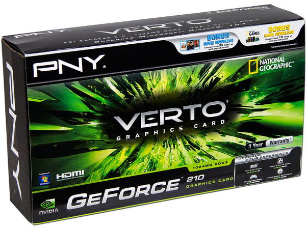 Tarjeta de Video PNY NVIDIA GeForce GT 210, 1024MB GDDR3, HDMI, DVI. Puerto PCI Express 2.0 x16.