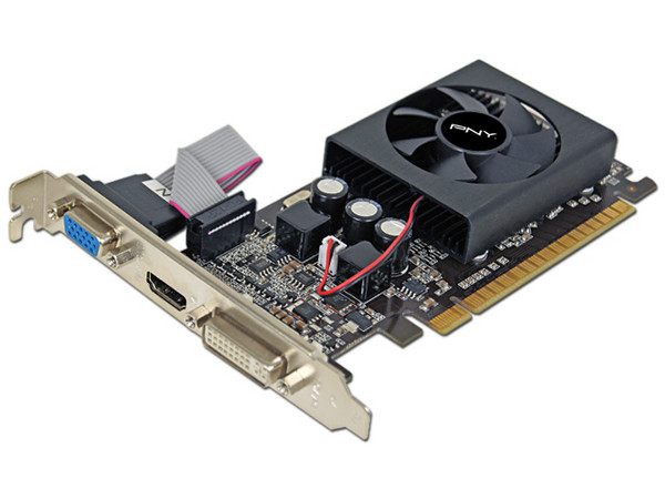 T.VIDEO PNY PCIE X16 2.0 GEFORCE GT610 LOW PROFILE 1GB/64BIT DDR3 DVI/VGA/HDMI