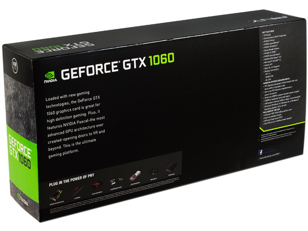 Tarjeta de Video NVIDIA PNY GeForce GTX 1060, 6GB GDDR5, 1xHDMI, 1xDVI, 3xDisplayPort, PCI Express x16 3.0