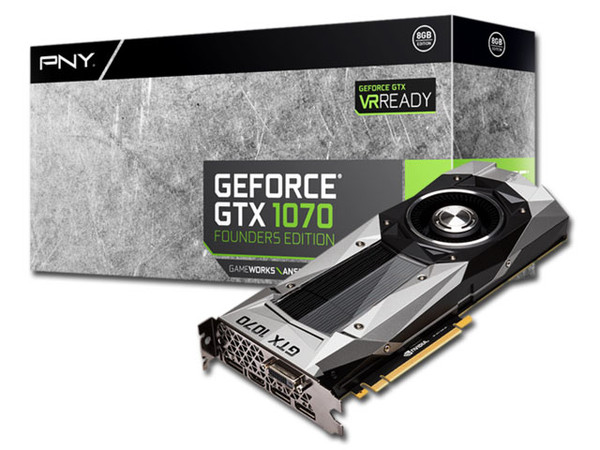 Tarjeta de Video PNY NVIDIA GTX 1070 FOUNDERS EDITION, 8GB GDDR5, DisplayPort, HDMI, DVI, Puerto PCI Express 3.0