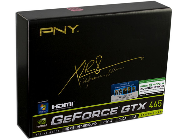 Tarjeta de Video PNY NVIDIA  GeForce GTX 465, 1024MB DDR5. Puerto PCI Express 2.0