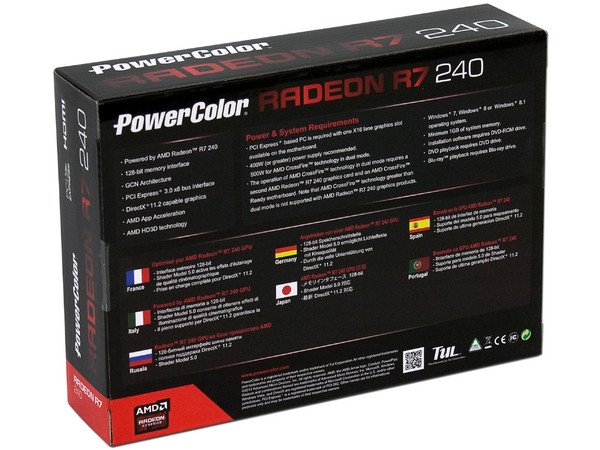 Tarjeta de Video PowerColor AMD RADEON R7 240 OverClocking, 2 GB GDDR3, HDMI, DVI, Puerto PCI Express x16 3.0.