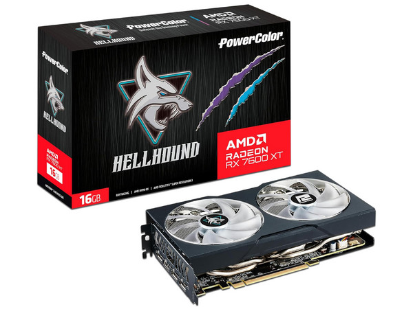 Tarjeta de Video AMD Radeon RX 7600 XT PowerColor Hellhound, 16GB GDDR6, 1xHDMI, 3xDisplayPort, PCI Express 4.0.