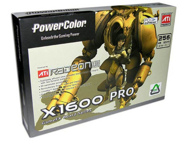 T. de Video PowerColor Radeon X1600 Pro con 256MB, DVI y Salida a TV. Puerto PCI Express x 16