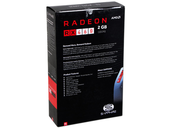 Tarjeta de Video AMD Sapphire Radeon RX 460, 2GB GDDR5, 1xHDMI, 1xDVI, 1xDisplayPort, PCI Express x16 3.0