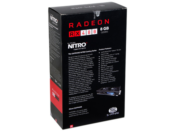 Tarjeta de Video AMD Sapphire Radeon RX 480 NITRO+, 8GB GDDR5, 2xHDMI, 1xDVI, 2xDisplayPort, PCI Express x16 3.0