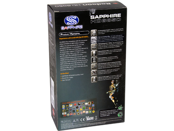 Tarjeta de Video SAPPHIRE Radeon HD 6850, 1GB DDR5, DisplayPort, HDMI y DVI, DirectX 11, Puerto PCI Express 2.0