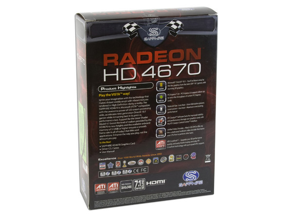 Tarjeta de Video SAPPHIRE ATI HD 4670, 1GB DDR3, Salida a TV, DirectX 10.1, Puerto PCI Express 2.0