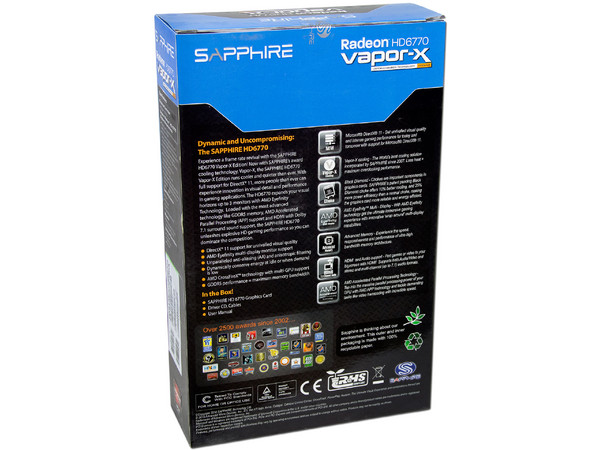 Tarjeta de Video SAPPHIRE Radeon HD 6770 Vapor-X OC Versión, 1GB GDDR5, DisplayPort, HDMI y DVI, DirectX 11, Puerto PCI Express 2.1