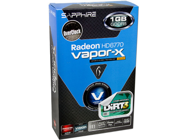 Tarjeta de Video SAPPHIRE Radeon HD 6770 Vapor-X OC Versión, 1GB GDDR5, DisplayPort, HDMI y DVI, DirectX 11, Puerto PCI Express 2.1