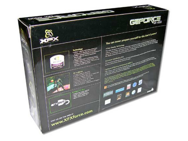 T. de Video XFX nVidia MX4000 con 64MB, Salida a TV y AGP 8X.