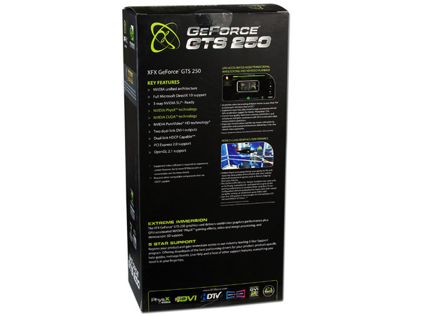 Tarjeta de Video XFX NVIDIA GeForce GTS 250, 512MB DDR3. Puerto PCI Express 2.0