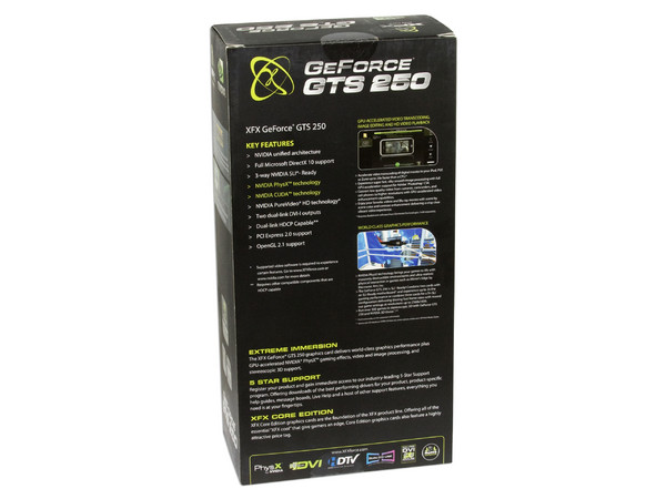Tarjeta de Video XFX NVIDIA GeForce GTS 250 Core Edition, 1GB DDR3. Puerto PCI Express 2.0