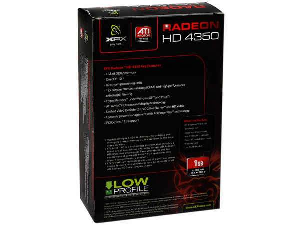 Tarjeta de Video XFX ATI Radeon HD 4350, 1GB DDR2, HDMI, DVI, DirectX 10.1, Puerto PCI Express 2.0