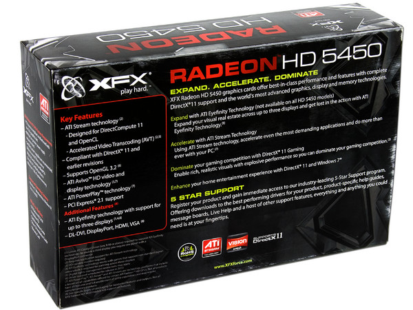 Tarjeta de Video XFX Radeon HD 5450, 1GB DDR2, HDMI, DVI,  DirectX 11, Puerto PCI Express 2.1