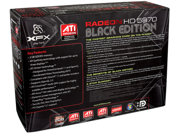 Tarjeta de Video XFX ATI Radeon HD 5970 Black Edition con 2GB DDR5, DirectX 11, Puerto PCI Express 2.0