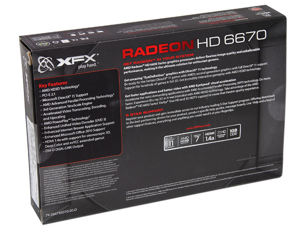 Tarjeta de Video XFX Radeon HD 6670, 1GB GDDR5, HDMI, DVI, DirectX 11, Puerto PCI Express 2.1