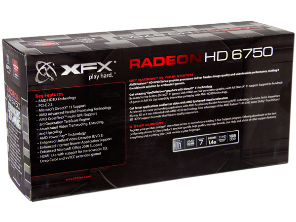Tarjeta de Video XFX Radeon HD 6750, 1GB GDDR5, HDMI, DVI, DirectX 11, Puerto PCI Express 2.1.