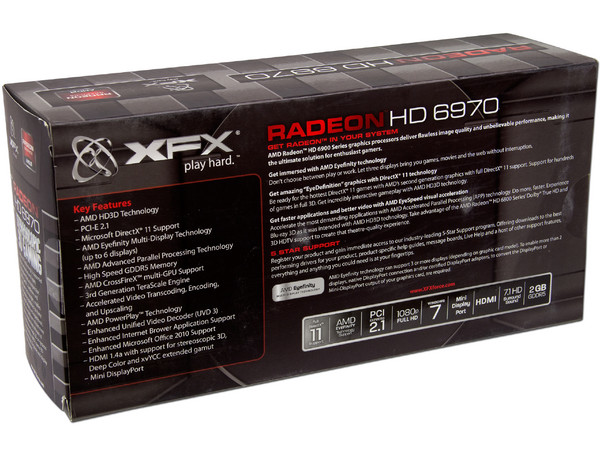 Tarjeta de Video XFX Radeon HD 6970, 2GB GDDR5, Mini DisplayPort,  HDMI, DVI, DirectX 11, Puerto PCI Express 2.1.