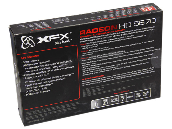 Tarjeta de Video XFX Radeon HD 5670, 1GB DDR3, HDMI, DVI, DirectX 11, Puerto PCI Express 2.1