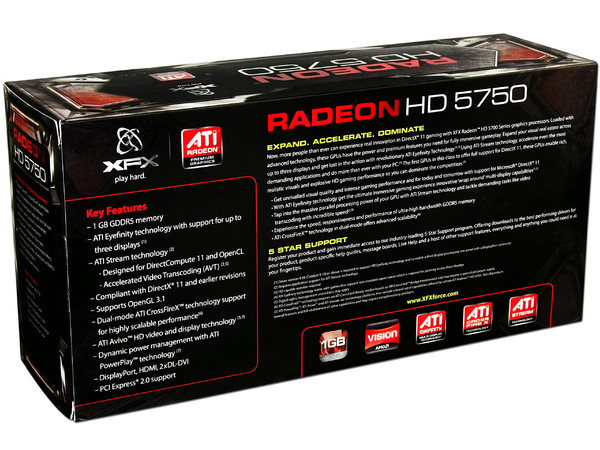 Tarjeta de Video XFX HD 5750, 1GB DDR5, HDMI , DirectX 11, Puerto PCI Express 2.0