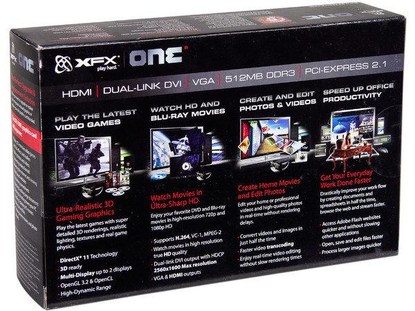 Tarjeta de Video XFX ONE Radeon HD 5450, 512 MB DDR3, HDMI, DVI, DirectX 11, Puerto PCI Express 2.1.
