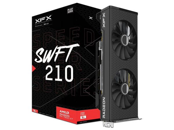 Tarjeta de video XFX AMD Radeon RX 7800 XT Speedster SWFT 210, 16GB GDDR6, Dual Fan, PCIe 4.0, 256-bit.