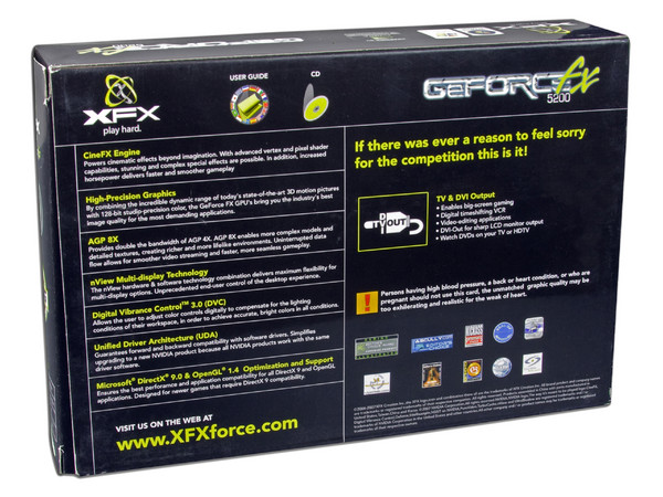 T. de Video XFX GeForce FX 5200 con 128MB, Salida a TV. Puerto AGP 8X