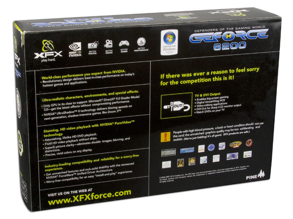 Tarjeta de Video XFX GeForce 6200 con 256MB, Salida a TV.  AGP 8x