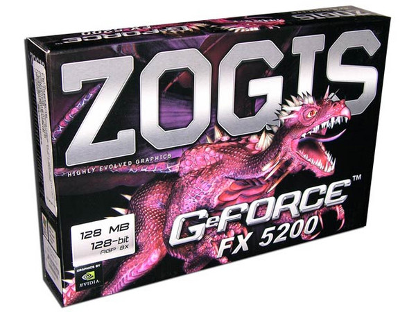 Tarjeta de Video ZOGIS nVidia GeForce FX 5200 con 128MB, Salida a TV. Puerto AGP 8X.
