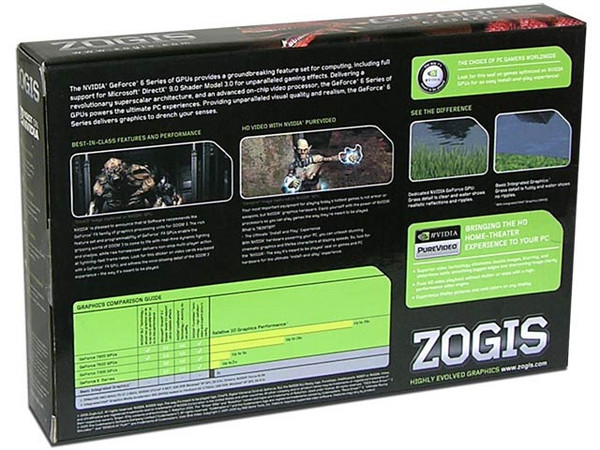 T. de Video ZOGIS nVidia GeForce 6800 con 256MB (128bits), Salida a TV. Puerto AGP 8X.