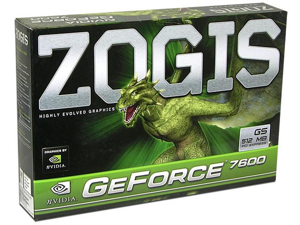 T. de Video ZOGIS NVIDIA GeForce 7600GS con 512MB, Salida a TV. Puerto PCI Express x 16